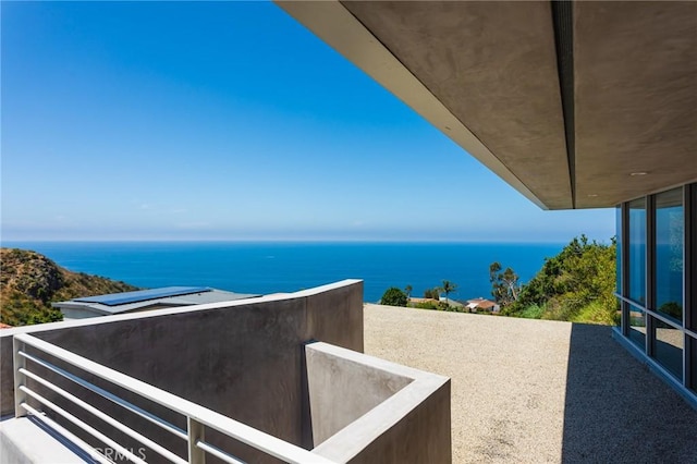 balcony with a water view