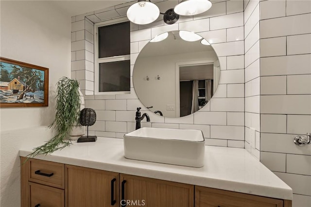 bathroom featuring backsplash and vanity