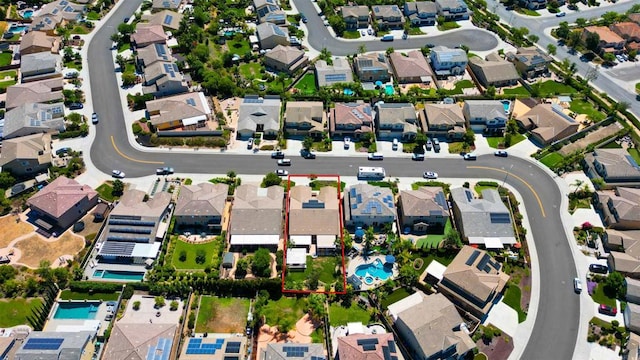 drone / aerial view with a residential view