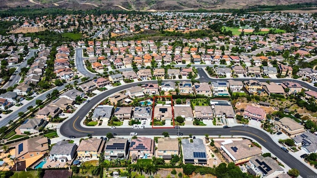 bird's eye view with a residential view