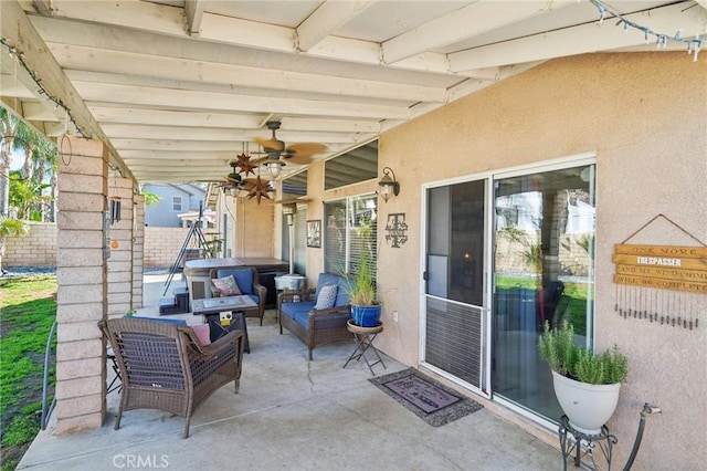 view of patio / terrace with an outdoor living space