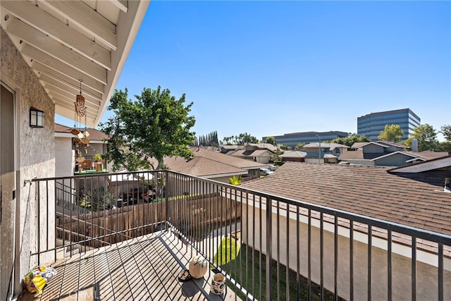 balcony featuring a residential view