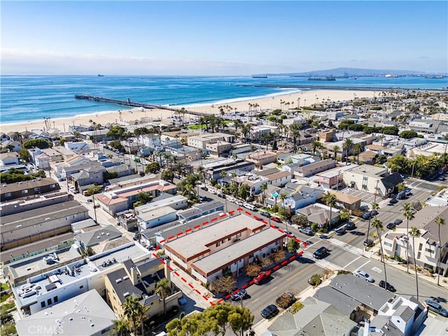 1102 Central Ave, Seal Beach, CA 90740 - bird's eye view with a view of the beach, a residential view, and a water view