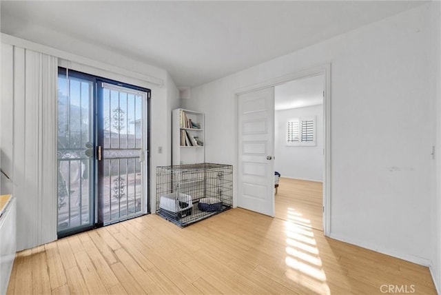 empty room with light wood-style flooring