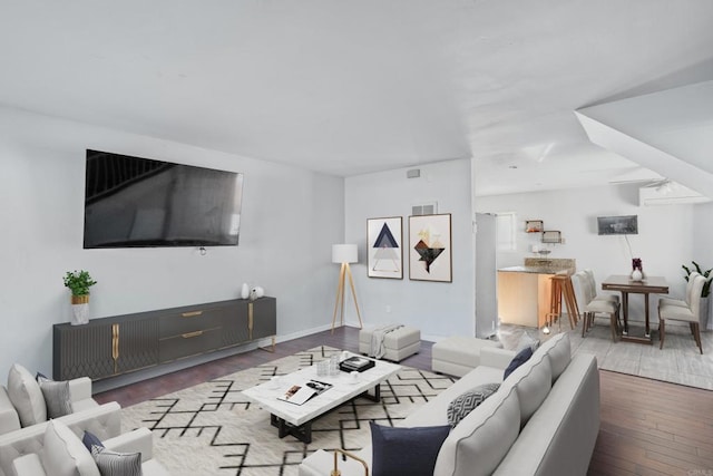 living room featuring hardwood / wood-style floors