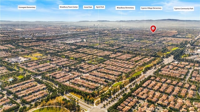 aerial view featuring a mountain view