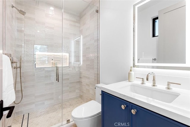 4435 Katherine Ave, Sherman Oaks, CA 91423 - full bathroom featuring vanity, a shower stall, and toilet