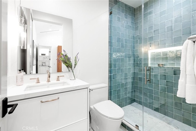 4435 Katherine Ave, Sherman Oaks, CA 91423 - bathroom featuring a shower stall, toilet, and vanity