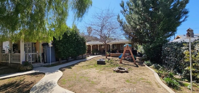 33518 Colorado St, Yucaipa, CA 92399 - view of yard featuring a fire pit