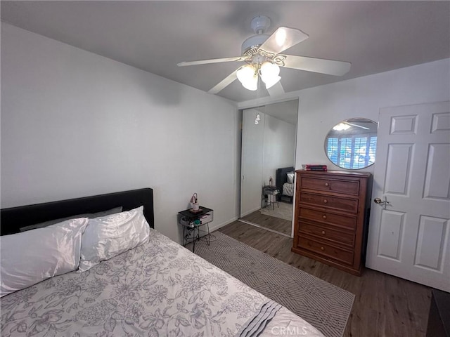 33518 Colorado St, Yucaipa, CA 92399 - bedroom featuring wood finished floors and a ceiling fan