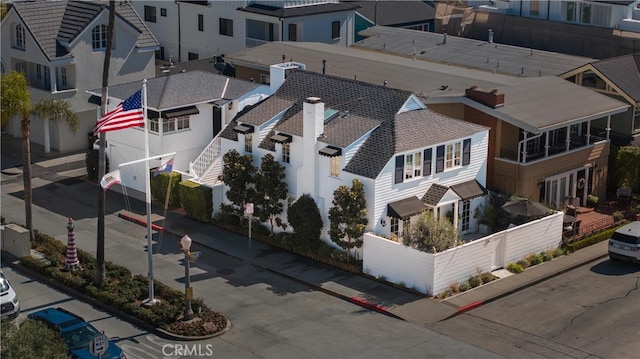 drone / aerial view with a residential view