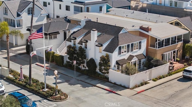 bird's eye view with a residential view