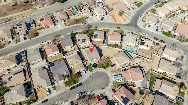 aerial view with a residential view