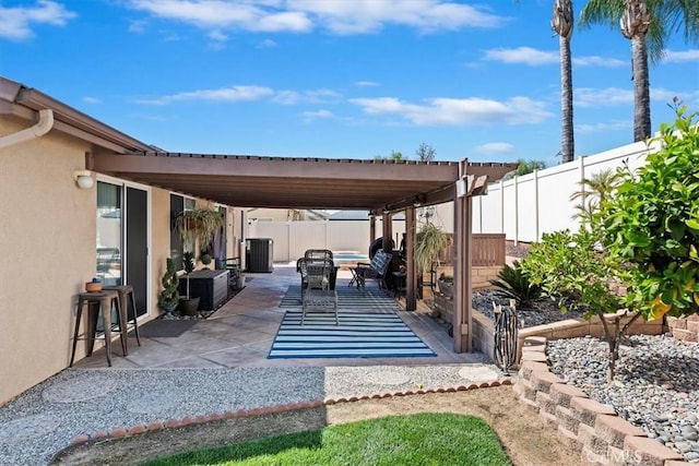 view of patio with a fenced backyard