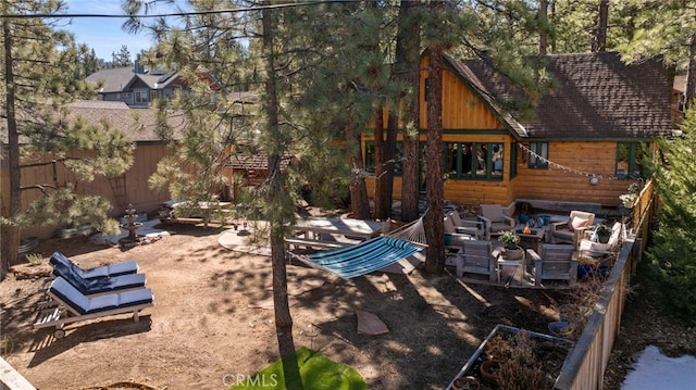 view of yard with fence