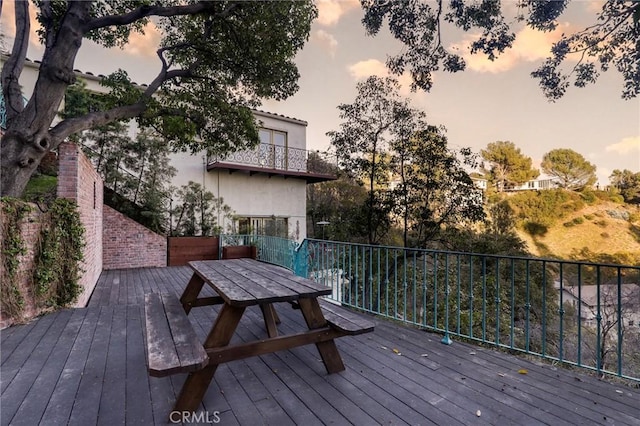 view of deck at dusk