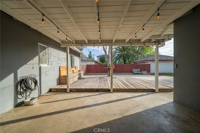 view of patio with a fenced backyard