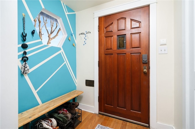 entryway featuring light wood-style floors