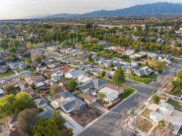 aerial view with a residential view and a mountain view