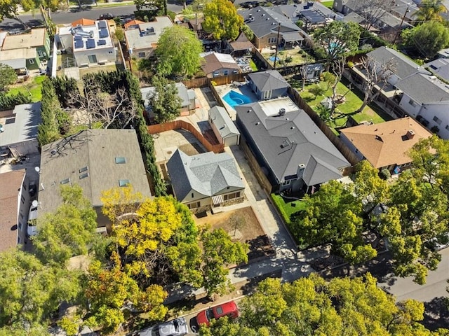 bird's eye view with a residential view