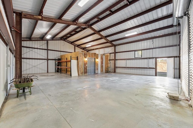 garage featuring metal wall