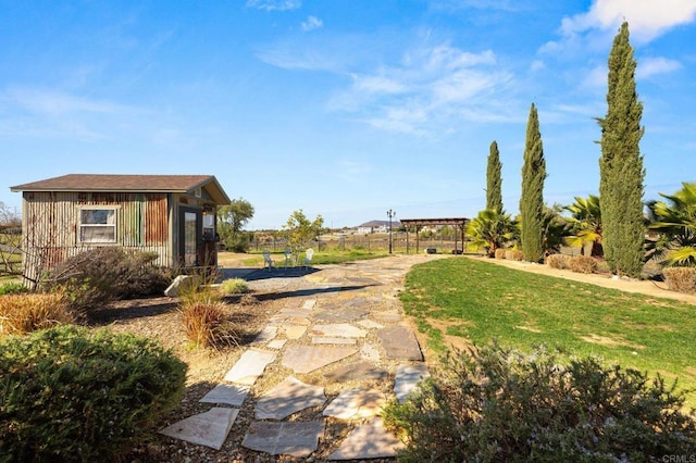 view of yard with fence