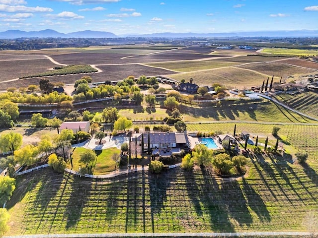 aerial view with a mountain view