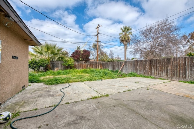 view of patio featuring a fenced backyard