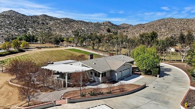 aerial view featuring a mountain view