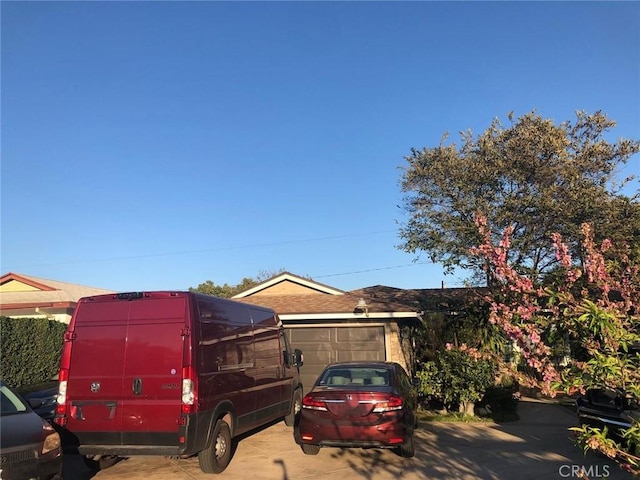 exterior space featuring a garage