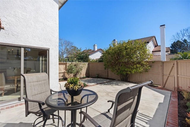 view of patio with a fenced backyard