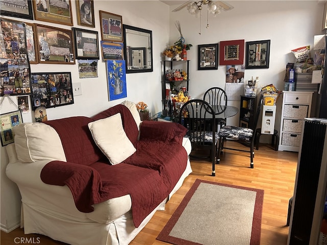 living area featuring wood finished floors