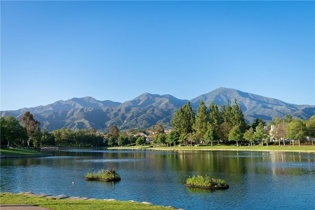 view of water feature featuring a mountain view