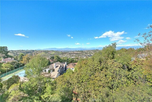 aerial view featuring a mountain view