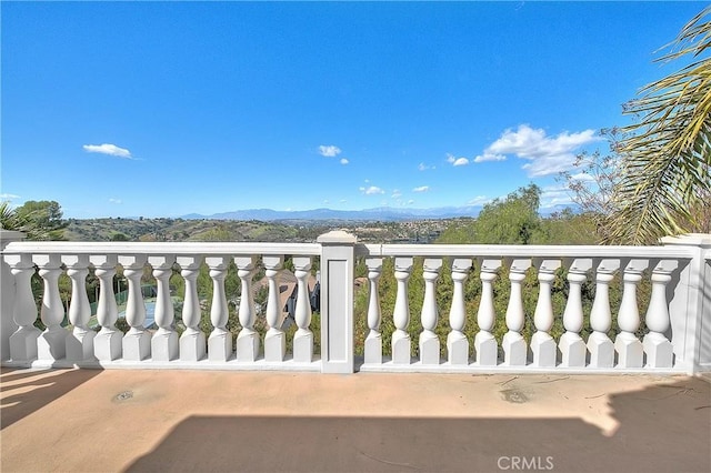 balcony featuring a mountain view