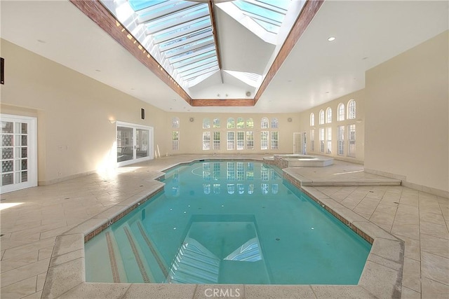 pool with a skylight