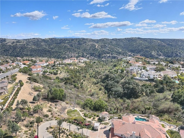 aerial view featuring a mountain view