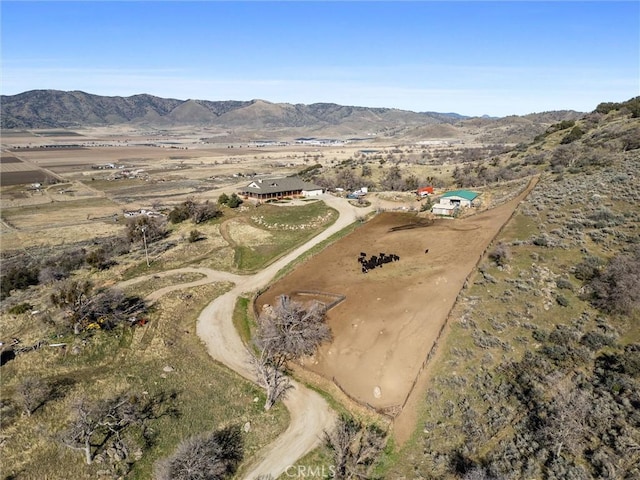 aerial view with a mountain view