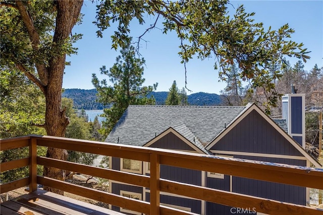 exterior space featuring a mountain view