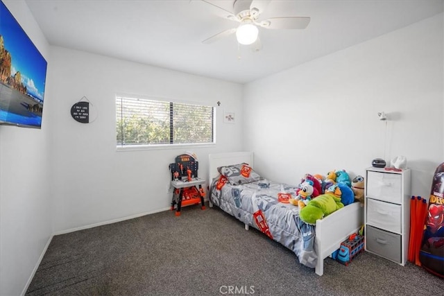 1787 N Ella Mae Ln, San Jacinto, CA 92583 - carpeted bedroom with a ceiling fan and baseboards