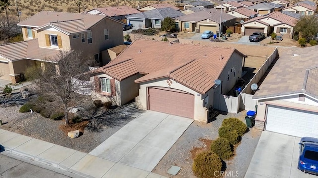 drone / aerial view with a residential view