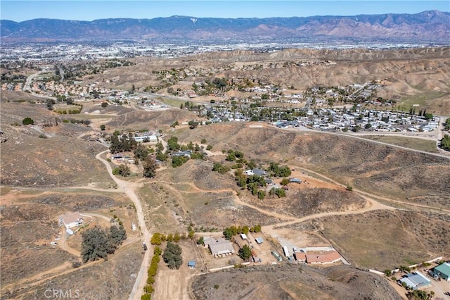 bird's eye view featuring a mountain view