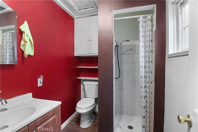 8181 Date St, Fontana, CA 92335 - full bathroom with toilet, a stall shower, baseboards, and vanity