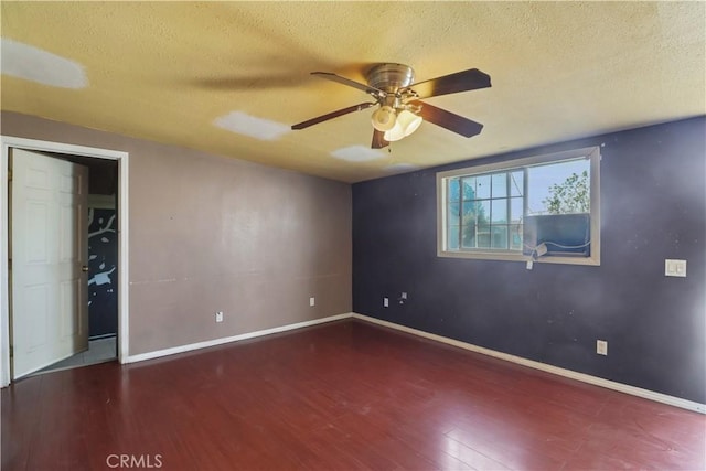 8181 Date St, Fontana, CA 92335 - unfurnished bedroom with ceiling fan, baseboards, dark wood finished floors, and a textured ceiling