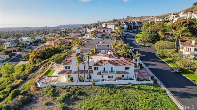 aerial view with a residential view