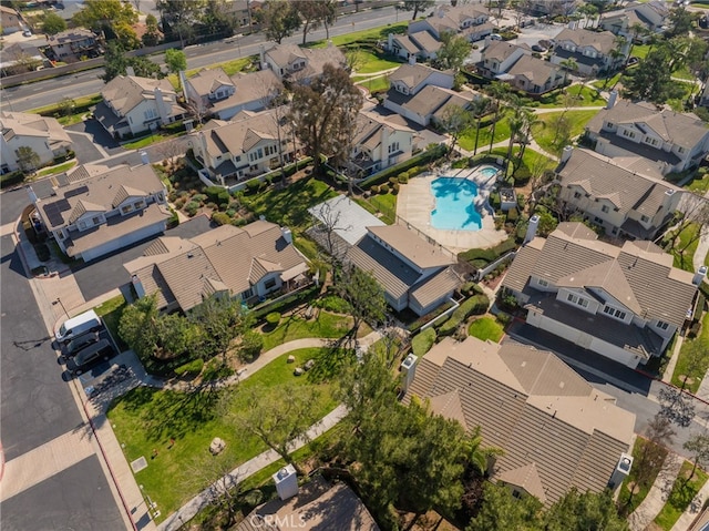 aerial view with a residential view