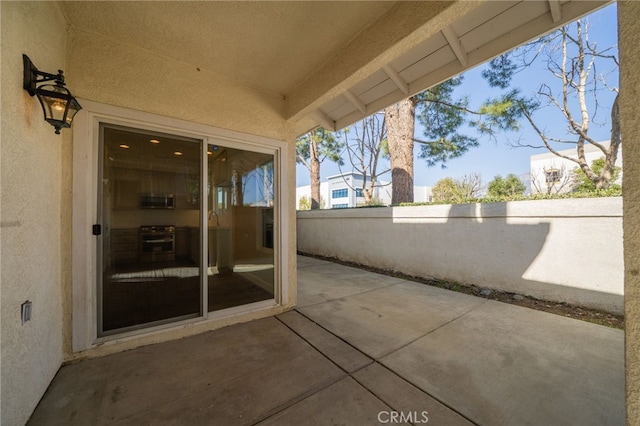 view of patio with a fenced backyard