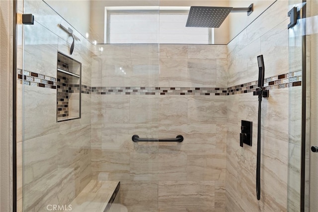 full bathroom with a shower stall