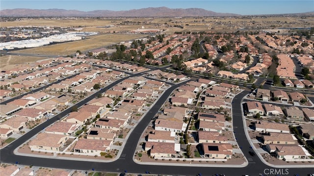 aerial view with a residential view and a mountain view