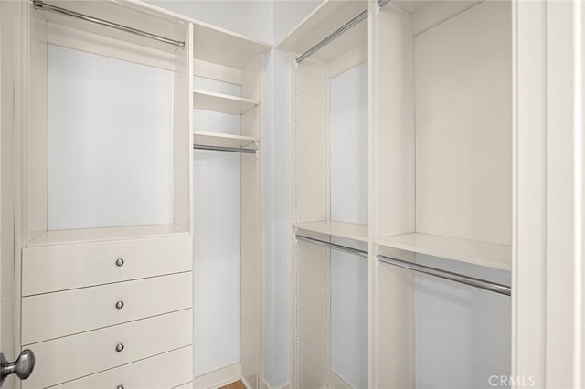 view of walk in closet